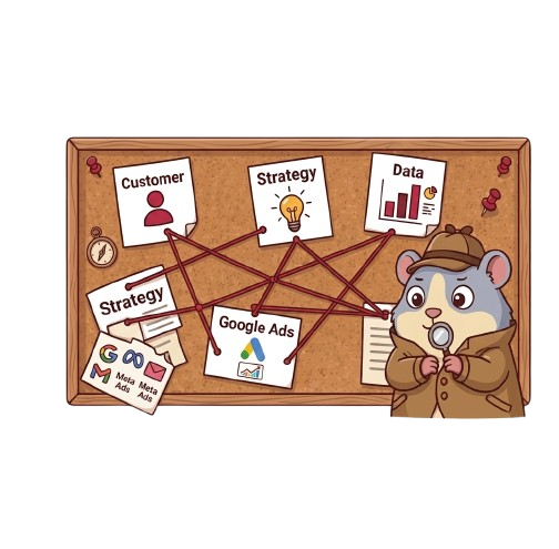 Coby in front of a board